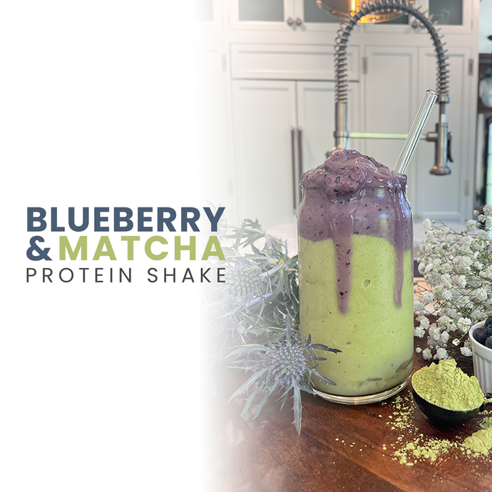 Blueberry and Matcha Protein Shake