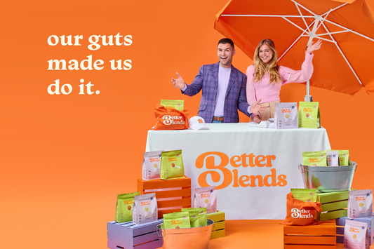 john and eva, founders of better blends, pose together.