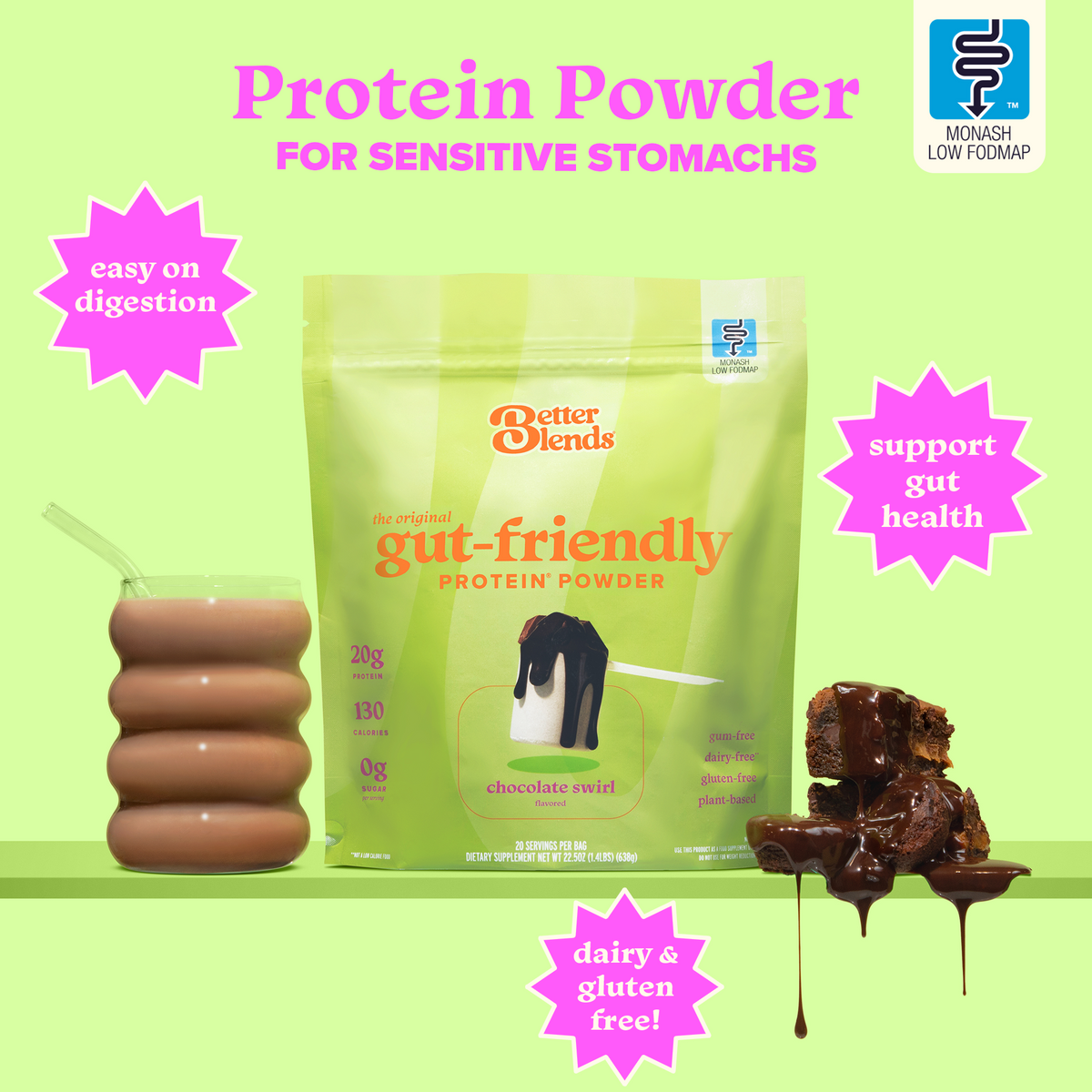 Chocolate Swirl Low FODMAP Protein Powder
